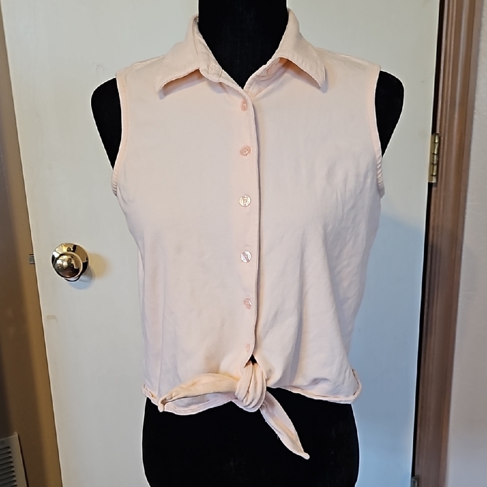 Christopher & Banks Peach Sleeveless Shirt size M